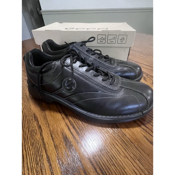 Ecco Other - ECCO Light Neoflexor Shock Point Black Leather Lace Up Comfort Shoes 46, 12-12.5